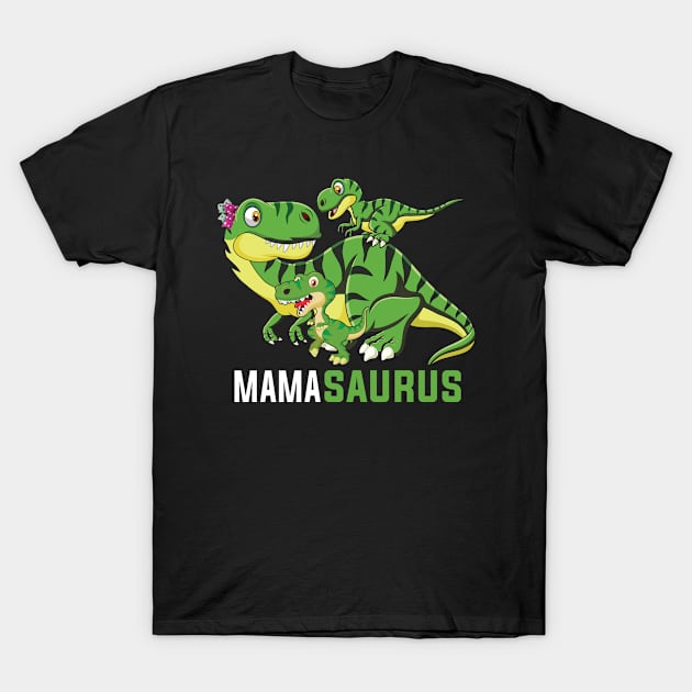 MAMAsaurus Cute MAMA Saurus Dinosaur Christmas T-Shirt by InterFish